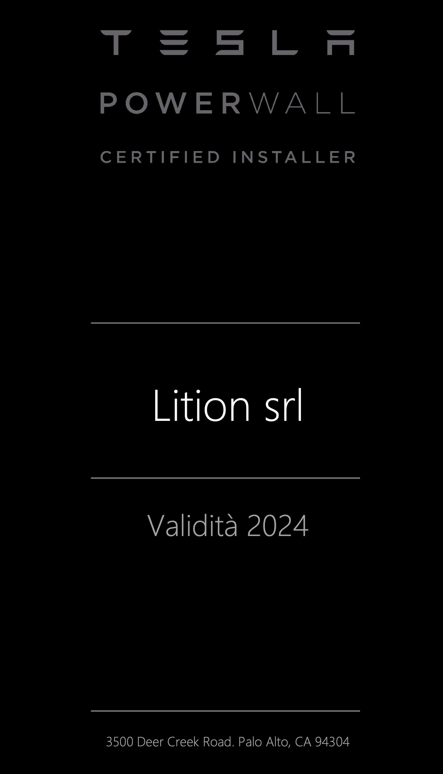 Lition Industries Padova - Partner Tesla 2024 – Lition Energy